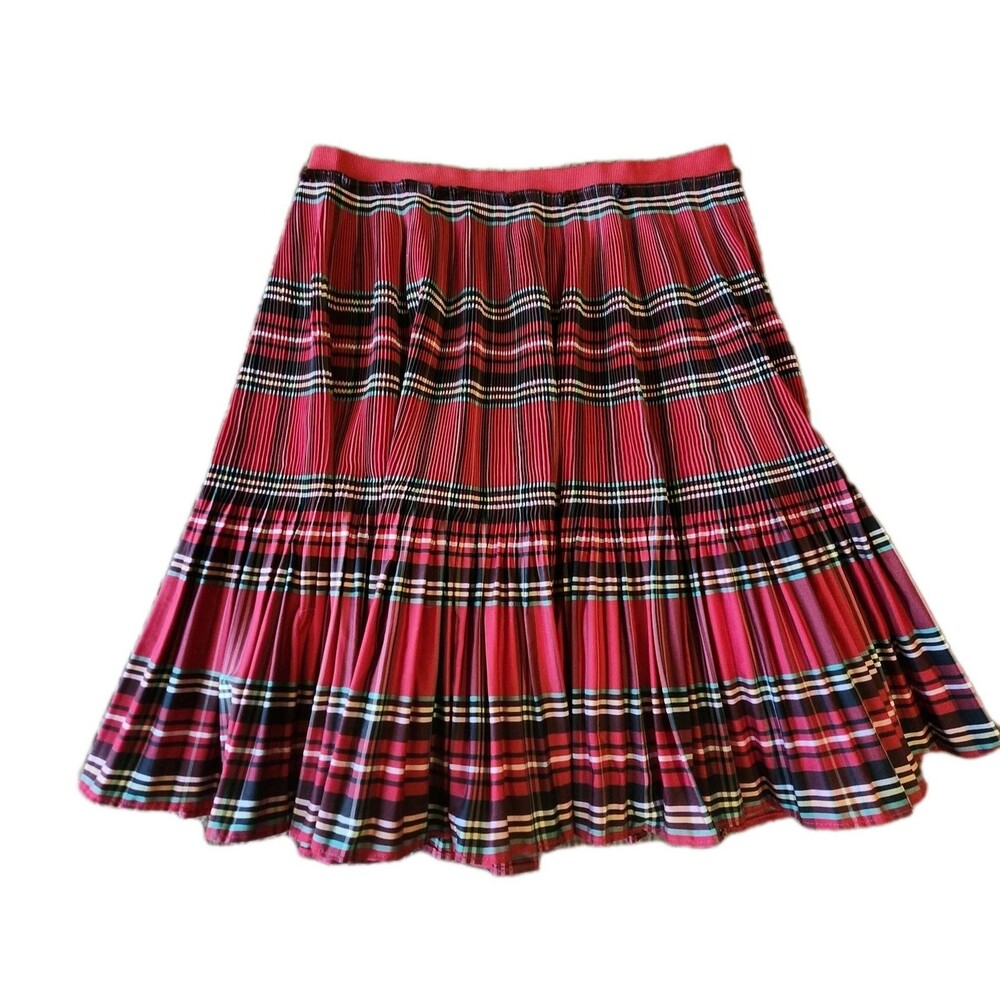 J Crew Stretchy Tartan Plaid Schoolgirl Skirt Red Women's Sz 0 Mini Midi
